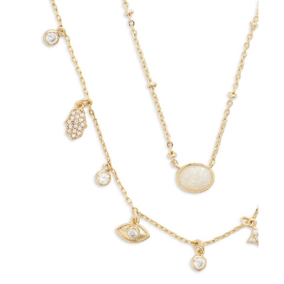 Jules Smith Opal Inner Goddess Necklace 14K Gold Layered New Sale - Picture 2 of 6